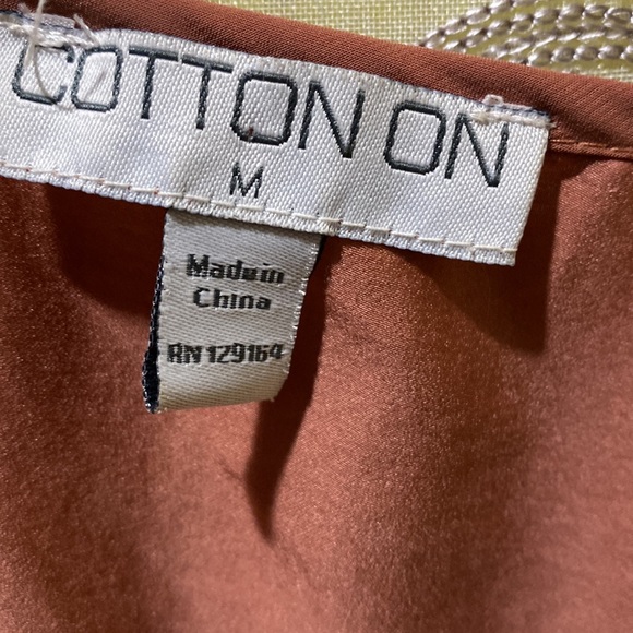 SILK COTTON ON HIGH LOW CINNAMON SLIP DRESS SZ M SCOOP NECK ADJUSTABLE STRAPS - Picture 5 of 11